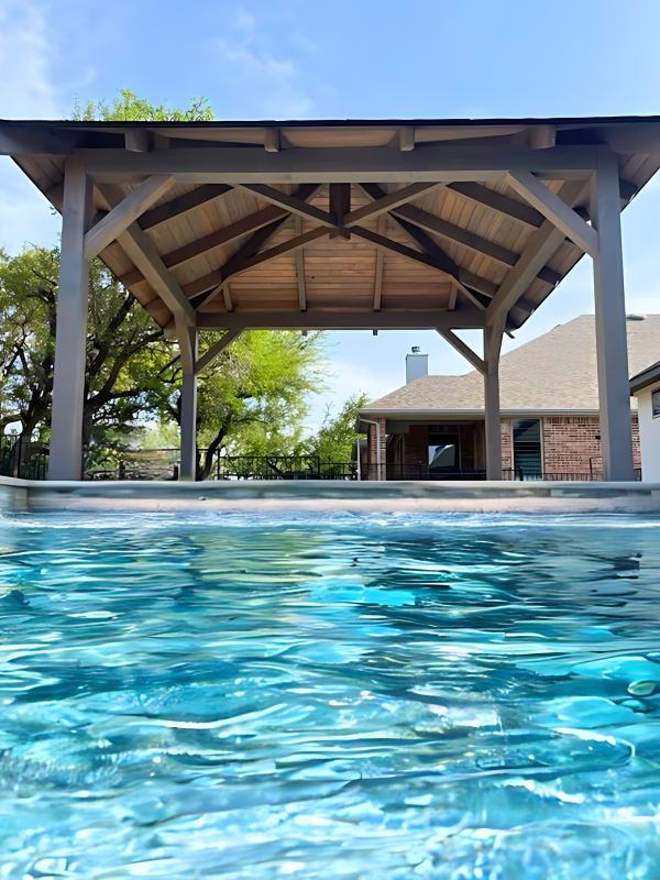 Austin, Texas, pavilion, poolside, cabana, pool shade, outdoor entertaining, outdoor living